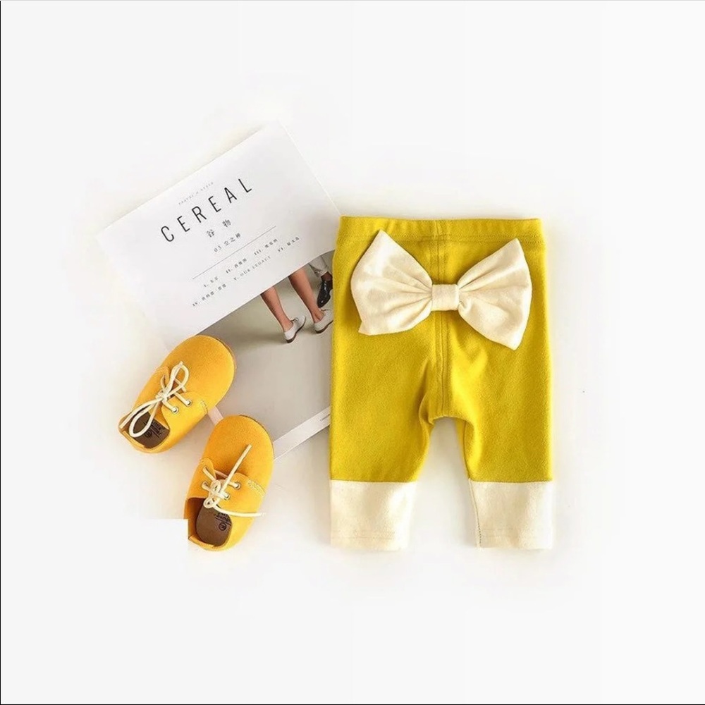 Baby girl Ribbon Pants - Yellow